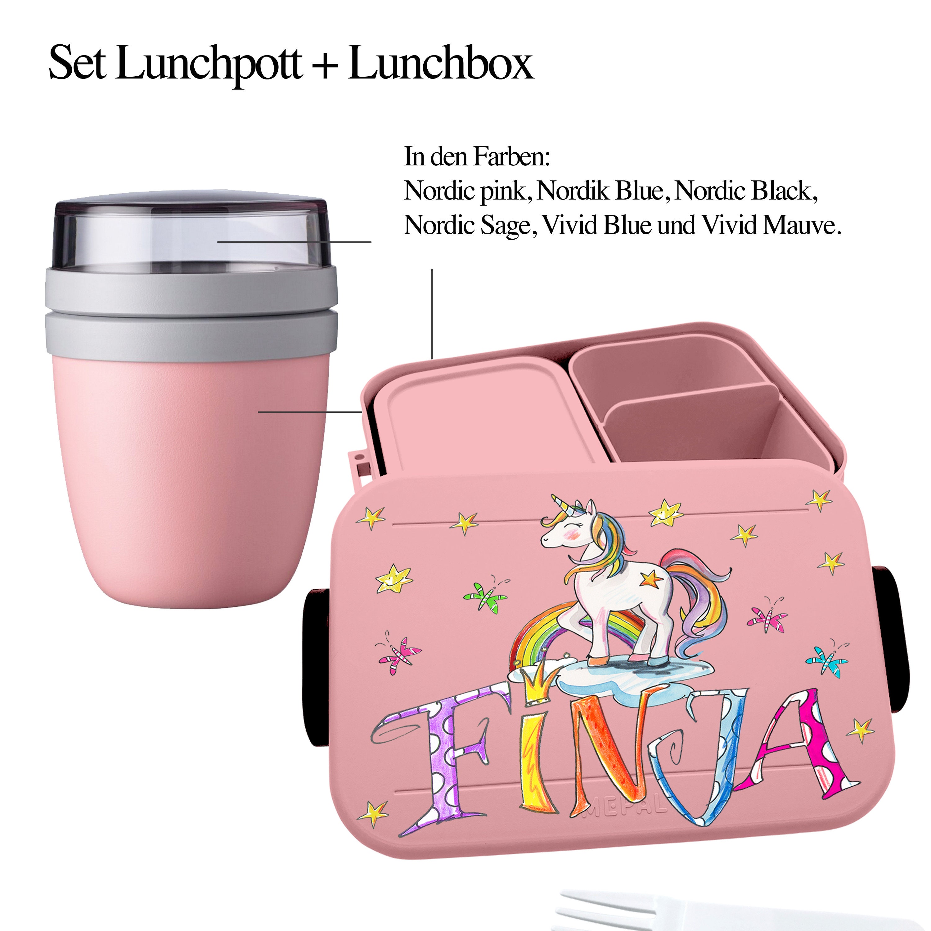Kinder Bento Box Midi Lunchbox für Mepal Bentobox - Einhorn Unicorn Mädchen Geschenke Einhörner - 900 ml - Rosa - brotdose geteilt personalisierte Kinder Bento Box Midi Lunchbox für Mepal Bentobox - Einhorn Unicorn Mädchen Geschenke Einhörner - 900 ml - Rosa - brotdose geteilt personalisierte