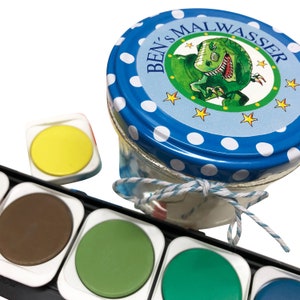 Malwasserglas mit Deckel, Zeichenunterricht Schule, Pinselglas Unterricht, Kunstunterricht, Geschenk Muttertag, RosiRosinchen