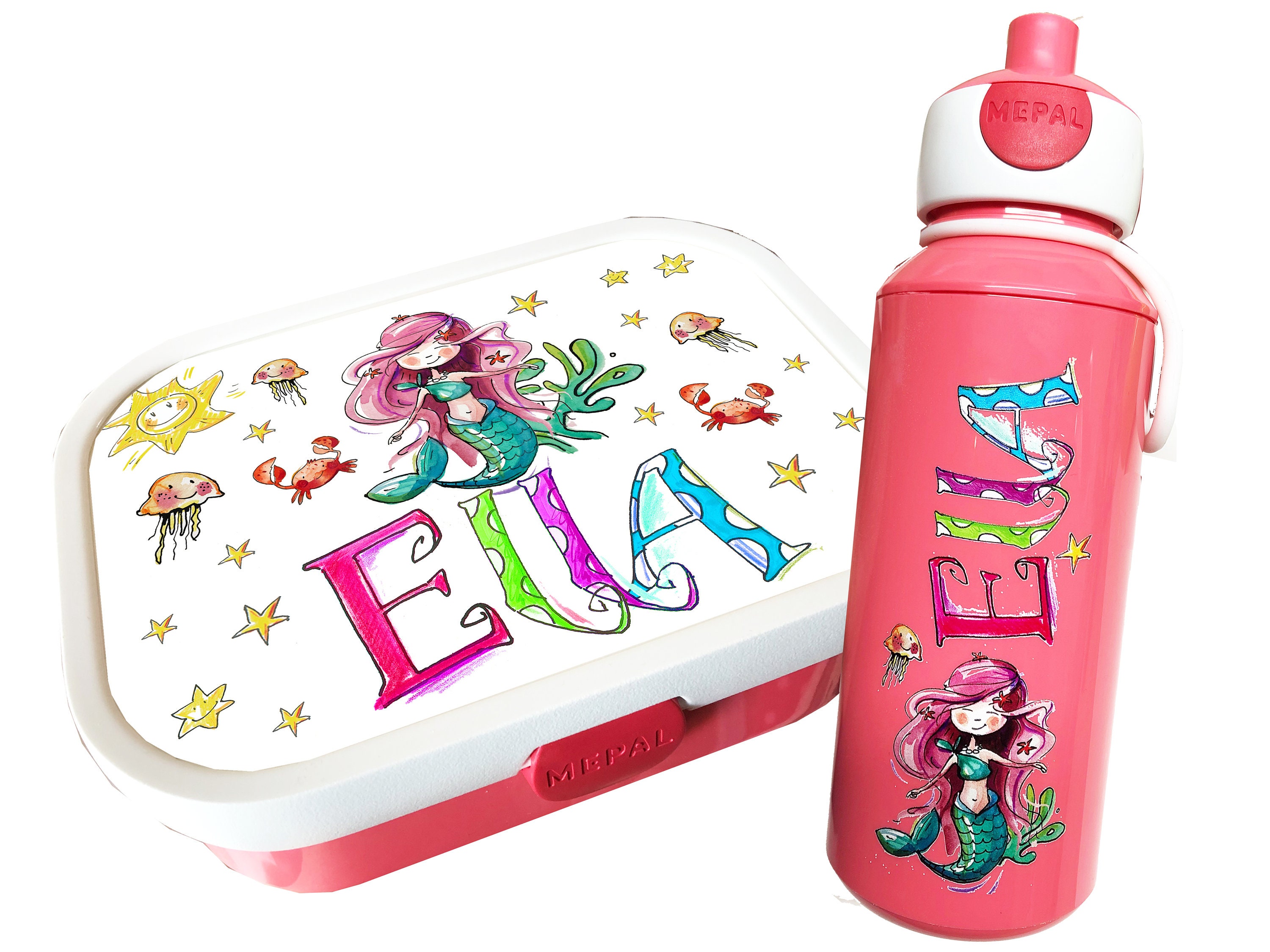 Lunch box and drinking bottle - Etsy España