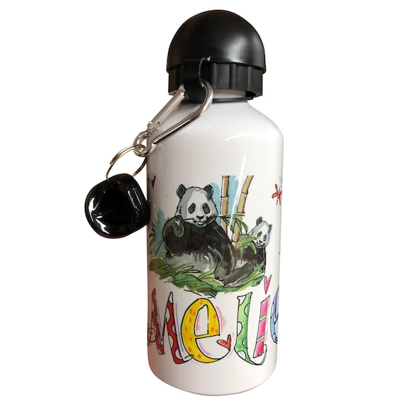 Trinkflasche Personalisiert Schule Panda, Trinkflasche Mit Namen Kindergarten, Trinkflasche Aluminium