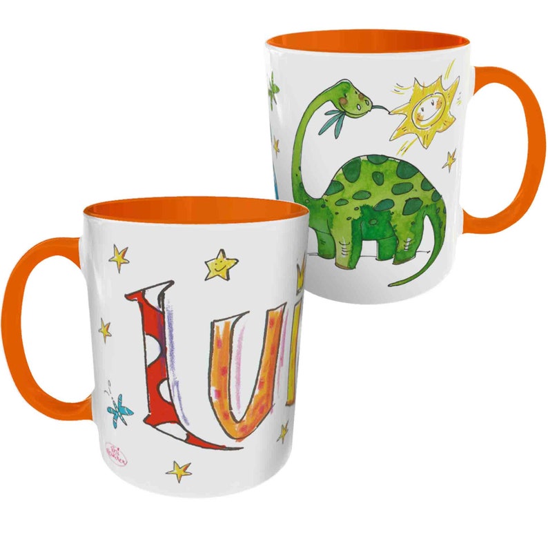 Tasse Brontosaurus, Keramik , Tasse mit Namen, RosiRosinchen image 4