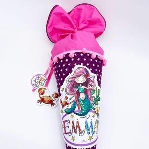 Schultüte Mermaid, Brombeere Pink, Schultüte  Meerjungfrau, Schultüte Mädchen Rosirosinchen , Einschulungsgeschenk, RosiRosinchen