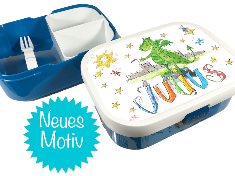 RosiRosinchen Tagesmutter Kindergarten Vorschule Drachen Brotdose mit Namen Brotdose mit Trennung Kita Tagesvater