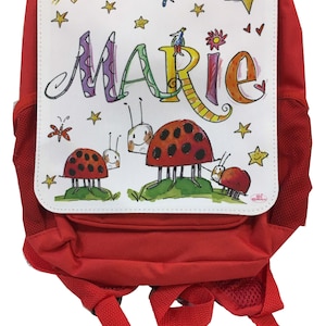 Glückskäfer Kindergarten Rucksack mit Namen image 1