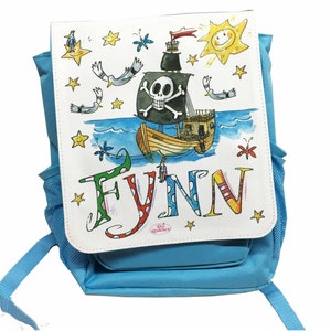 pirate bagpack nursery bagpack nursery boy bagpack personalized image 1