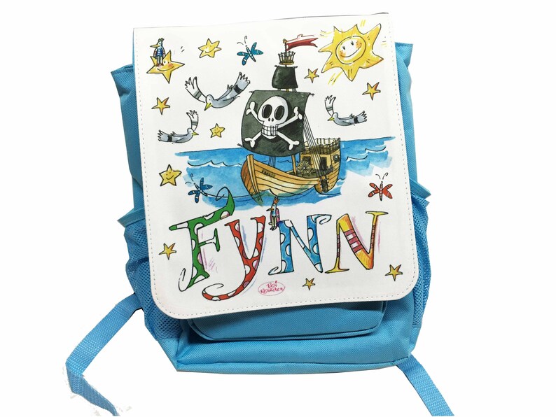 pirate bagpack nursery bagpack nursery boy bagpack personalized image 1