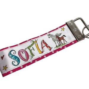Schlüsselband mit Namen, Einschulung, Geschenk zur Einschulung, Schlüsselanhänger, RosiRosinchen