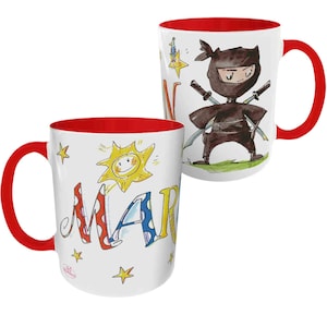 Tasse mit Namen Ninja, personalisierte Geschenkidee Kinder, RosiRosinchen