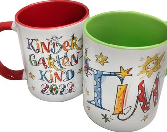 Tasse mit Namen, Kindergartenkind 2024, Geschenk Patenkind , Geschenk Kindergartenanfang