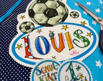 Patches Aufnäher Fussball, DIY Fußball Schultüte, DIY Zuckertüte , Schulanfang, Schultüte zum Selbernähen, RosiRosinchen