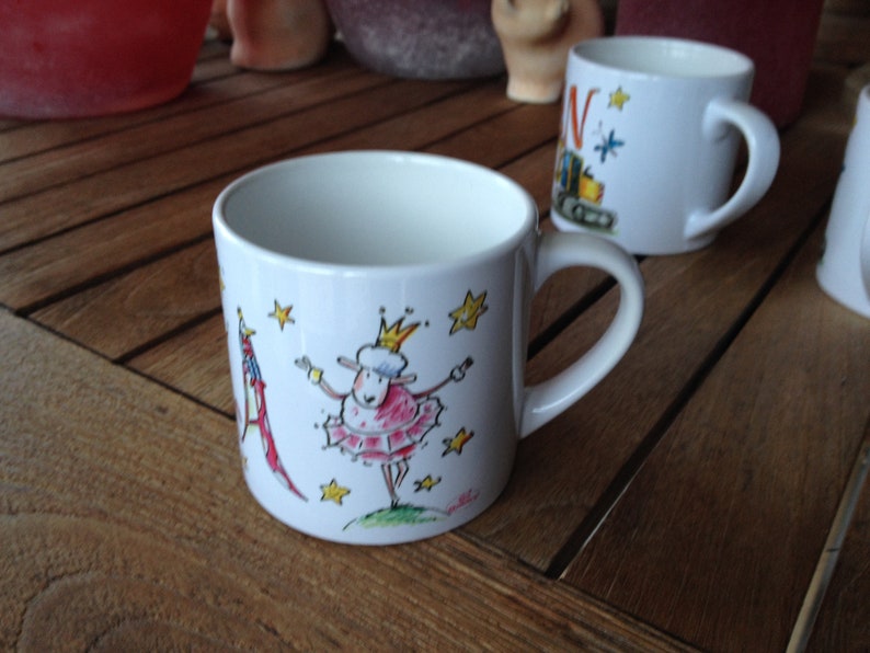 Kleine Kindertasse mit Baustelle, Bagger , RosiRosinchen Bild 2