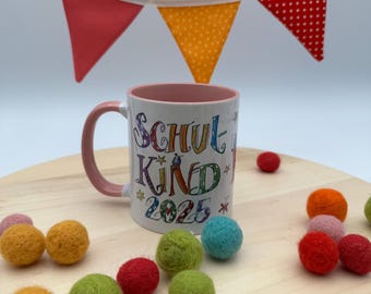 Schulkind Tasse mit Namen, Schulkind 2025, Geschenkidee zur Einschulung, Geschenk zum Schulanfang, Schultütenfüllung, RosiRosinchen