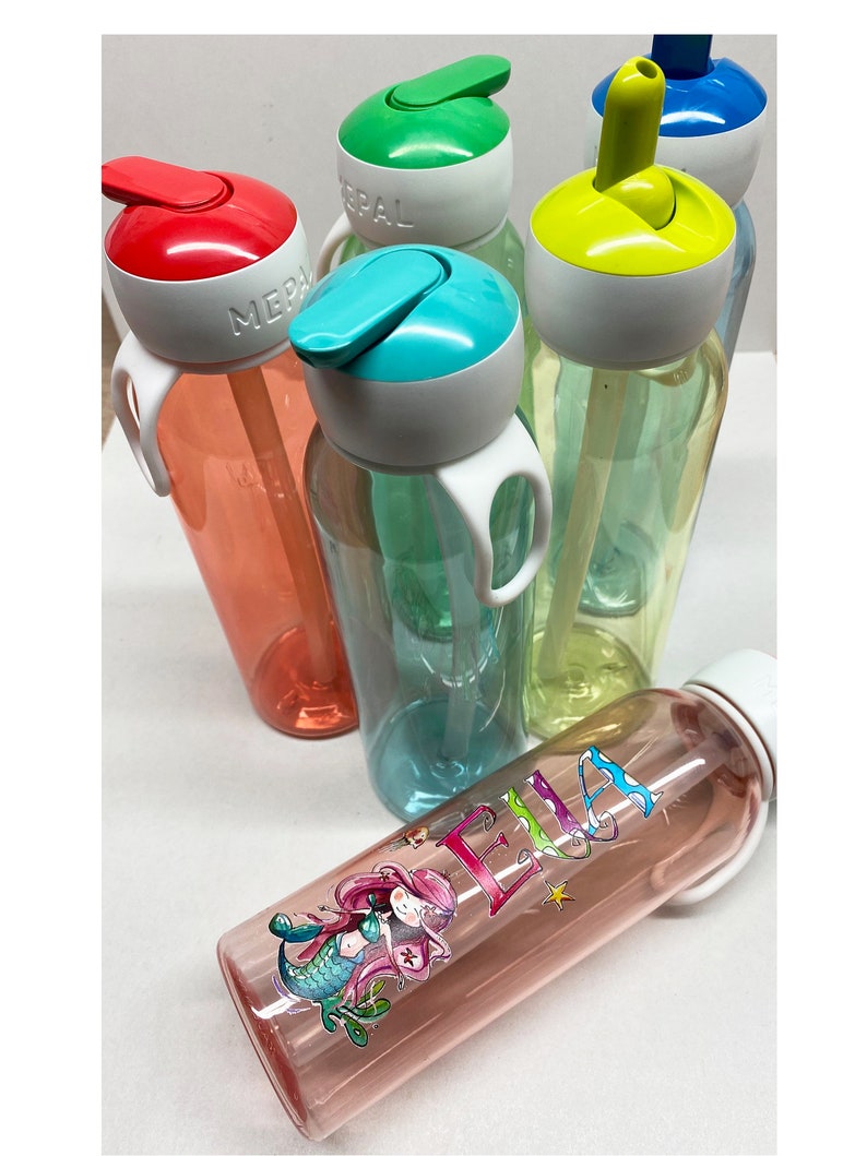 Wasserflasche Fußball kohlensäurehaltige Getränke, Wasserflasche mit Strohhalm, Mepal Trinkflasche Kinder mit Namen, RosiRosinchen image 5