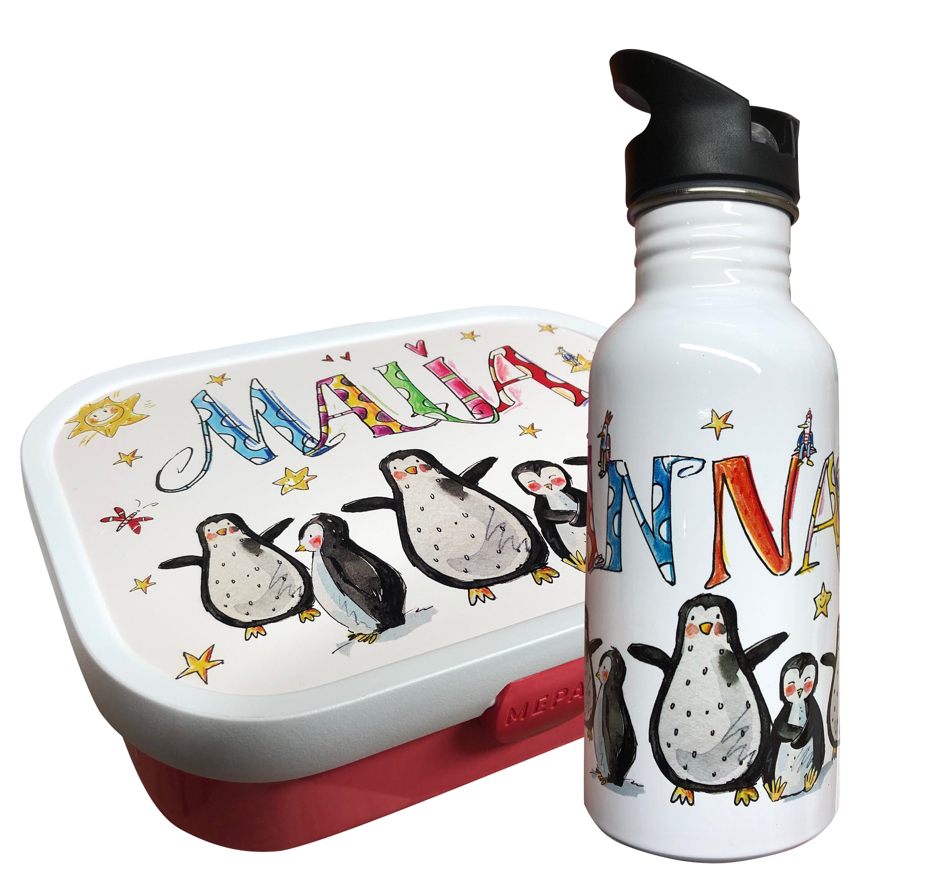 Geschenk Brotdose mit Name für den Schulanfang Set Kita Kinder Trinkflasche Geschenk Brotdose mit Name für den Schulanfang Set Kita Kinder Trinkflasche
