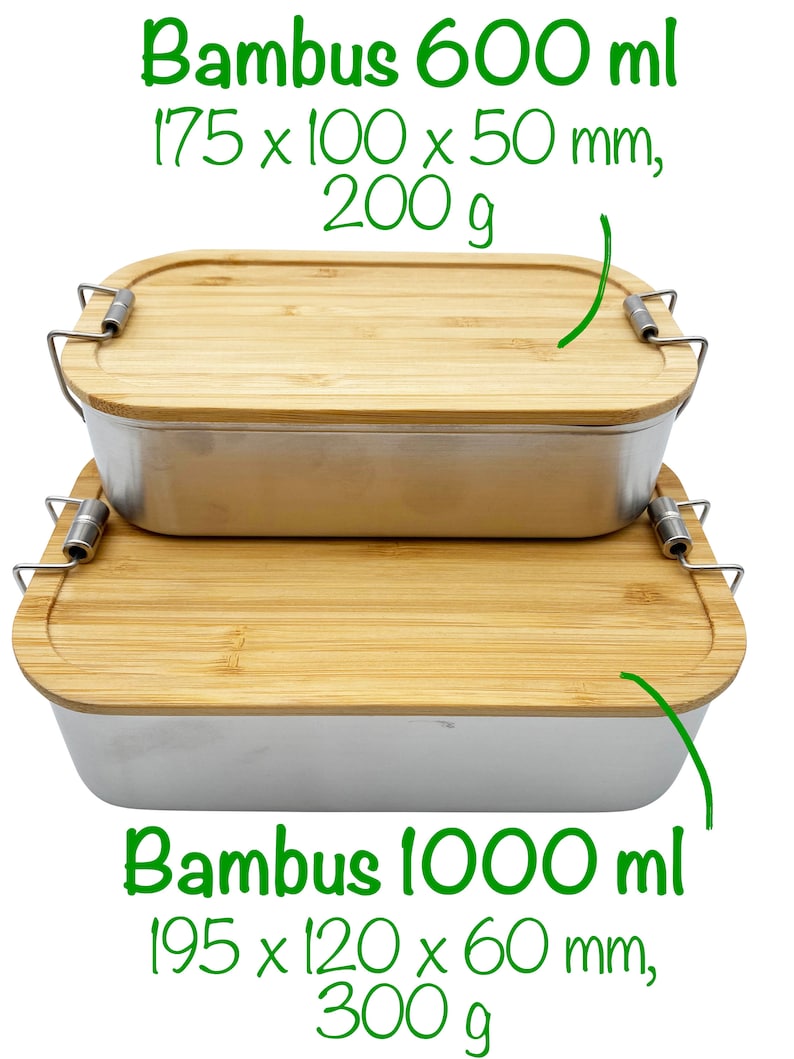 Edelstahl Brotdose Pferd dkb, Edelstahlbrotdose mit Bambusdeckel, Edelstahl brotdose mit Unterteilung, Ostergeschenk Bild 5