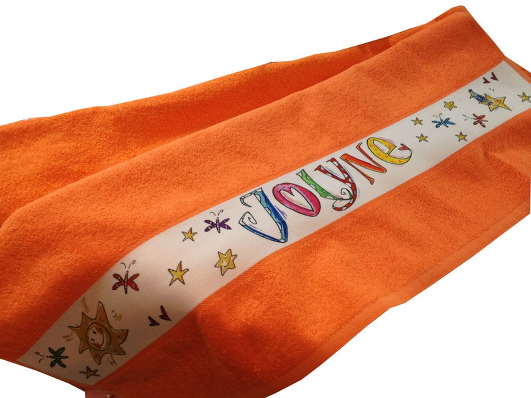 Etsy Orange, Frottee Mit - Badetuch Namen,