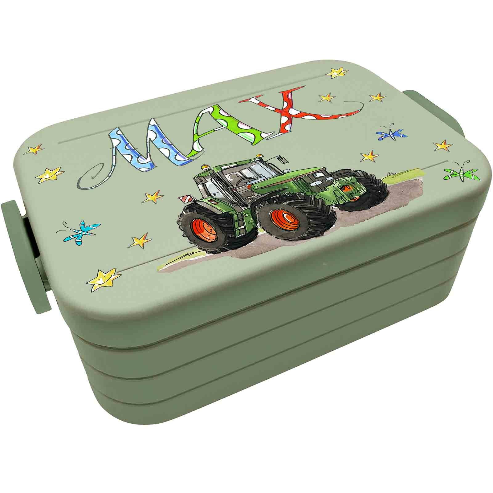 Coole Traktor-Brotdose Für Kinder – Mit Herausnehmbarem Fach, BPA-frei, Personalisierbar