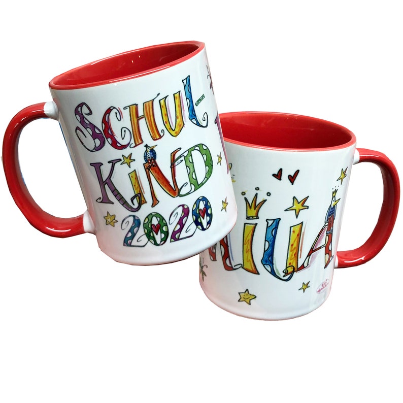 Schulkind Tasse mit Namen, Schulkind 2024, Geschenkidee zur Einschulung, Geschenk zum Schulanfang, Schultütenfüllung Bild 9