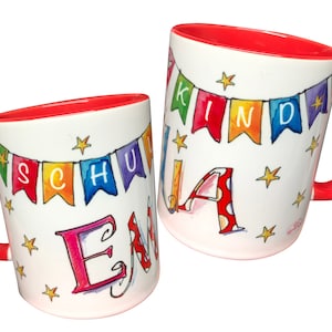Schulkind Tasse mit Namen, Schulkind 2025, Tasse Schulkind personalisiert, Einschulung 2024, RosRosinchen