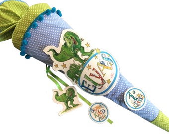 Schultüte Dinosaurier personalisiert | Schultüte mit Namen Junge | Zuckertüte Einschulung | Geschenk Schulanfang, Schultüte T-Rex