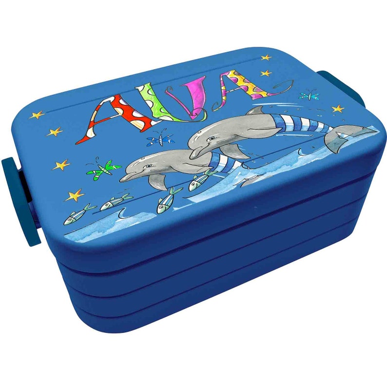 Delfin Lunchbox MEPAL2, Delphin Kinder Brotdose mit Namen, Geschenk zur Einschulung, Schultütenfüllung, RosiRosinchen image 8