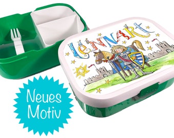 Ritter Brotdose mit Namen, flexible Brotdose für die Schule und Kindergarten , Geschenk zum Schulanfang , tolles Geburtstagsgeschenk