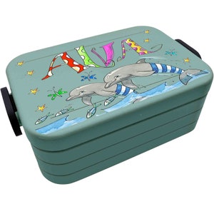 Delfin Lunchbox MEPAL2, Delphin Kinder Brotdose mit Namen, Geschenk zur Einschulung, Schultütenfüllung, RosiRosinchen image 1