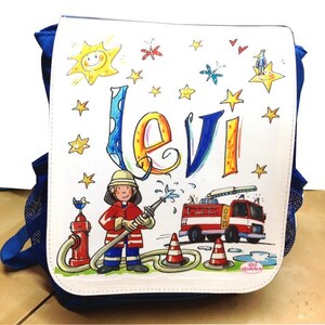 Feuerwehr Kinderrucksack mit Namen , RosiRosinchen image 7