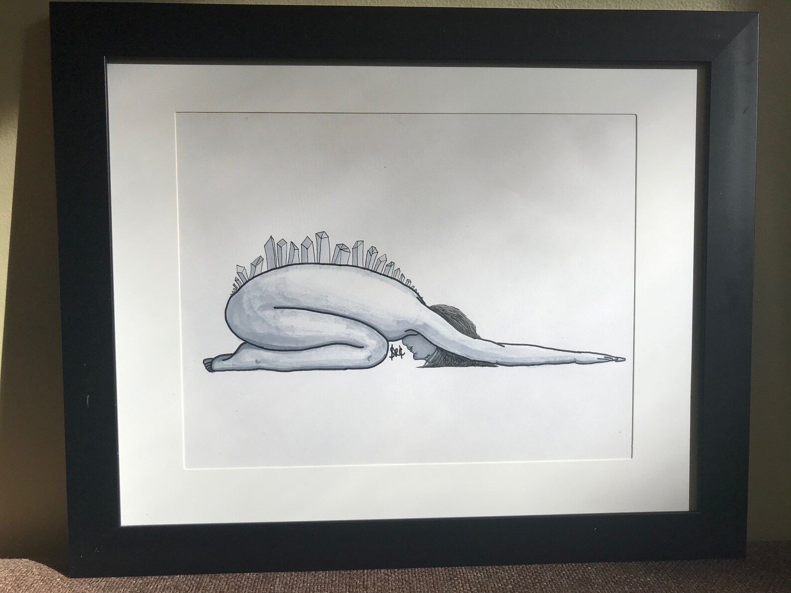 Framed Original Drawing chill Out - Etsy