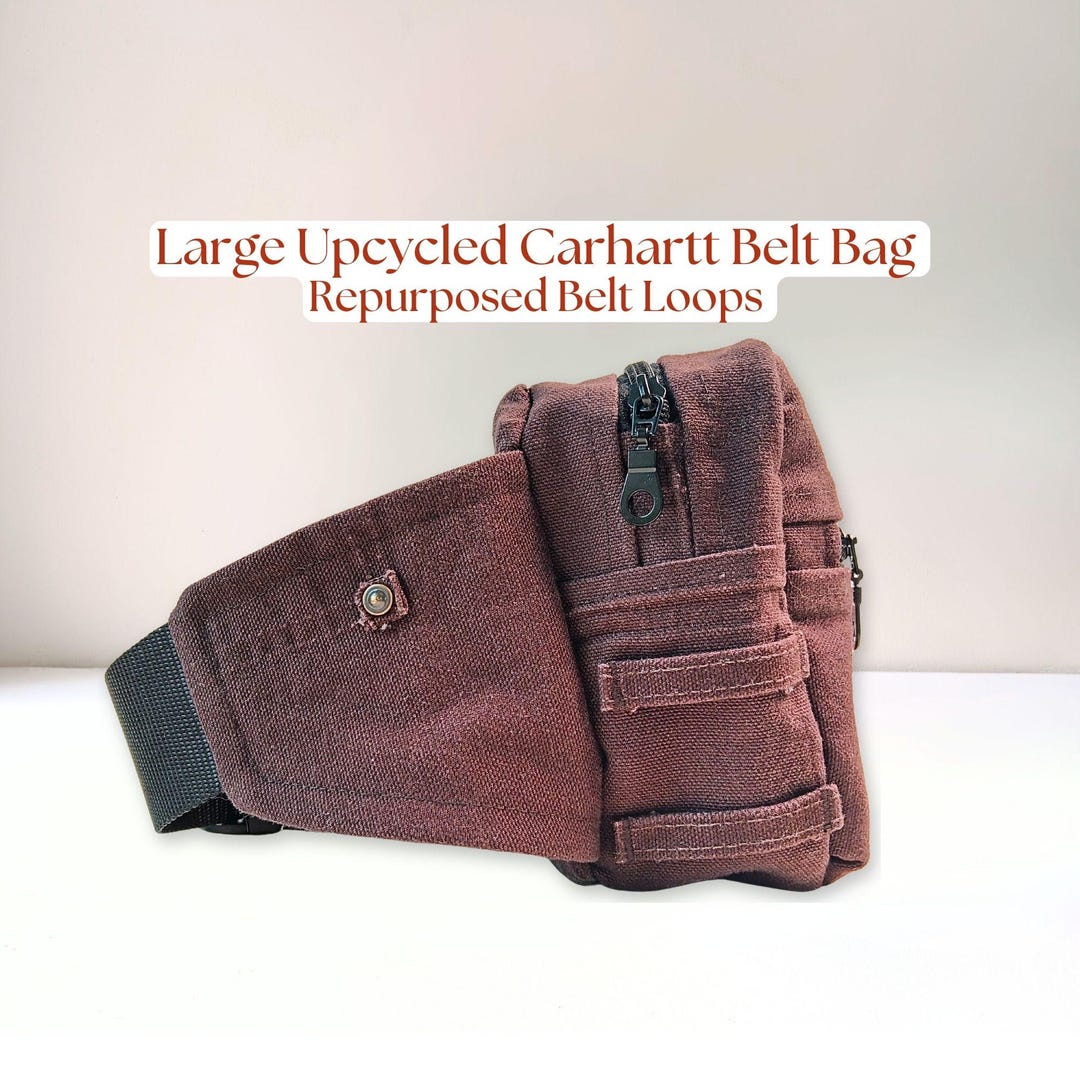 Upcycled Carhartt Utility Loop Canvas Fanny Pack | Waterproof Lined Hip ...