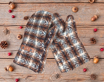 Mens Wool Mittens, Pendleton Regular and Wide Mitten for Men, Cozy Fleece Lining, Warm Durable Winter Gloves, Lined Mitt, Cold Weather Gift