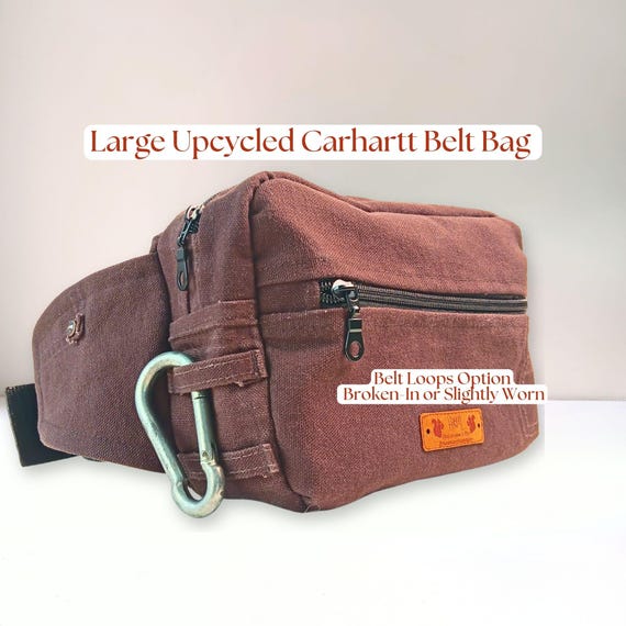 Rugged Foraging 3L Belt Bag | Upcycled Carhartt Canvas Fanny Pack | Waterproof Crossbody | Long Strap | Chocolate Brown 12oz Cotton Canvas