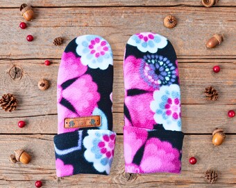 Fleece Mittens for Kids 8-10 Years | Pink Fuzzy Double Layered | Cozy Winter Gloves | Lined Kid Mitten | Warm Lining Mitts | Gift for Girl