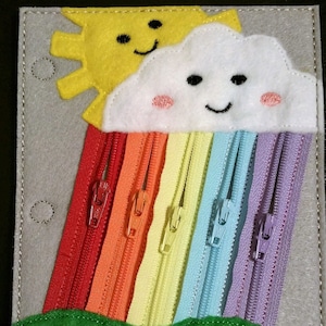 Zip the rainbow quiet book page (Basic)