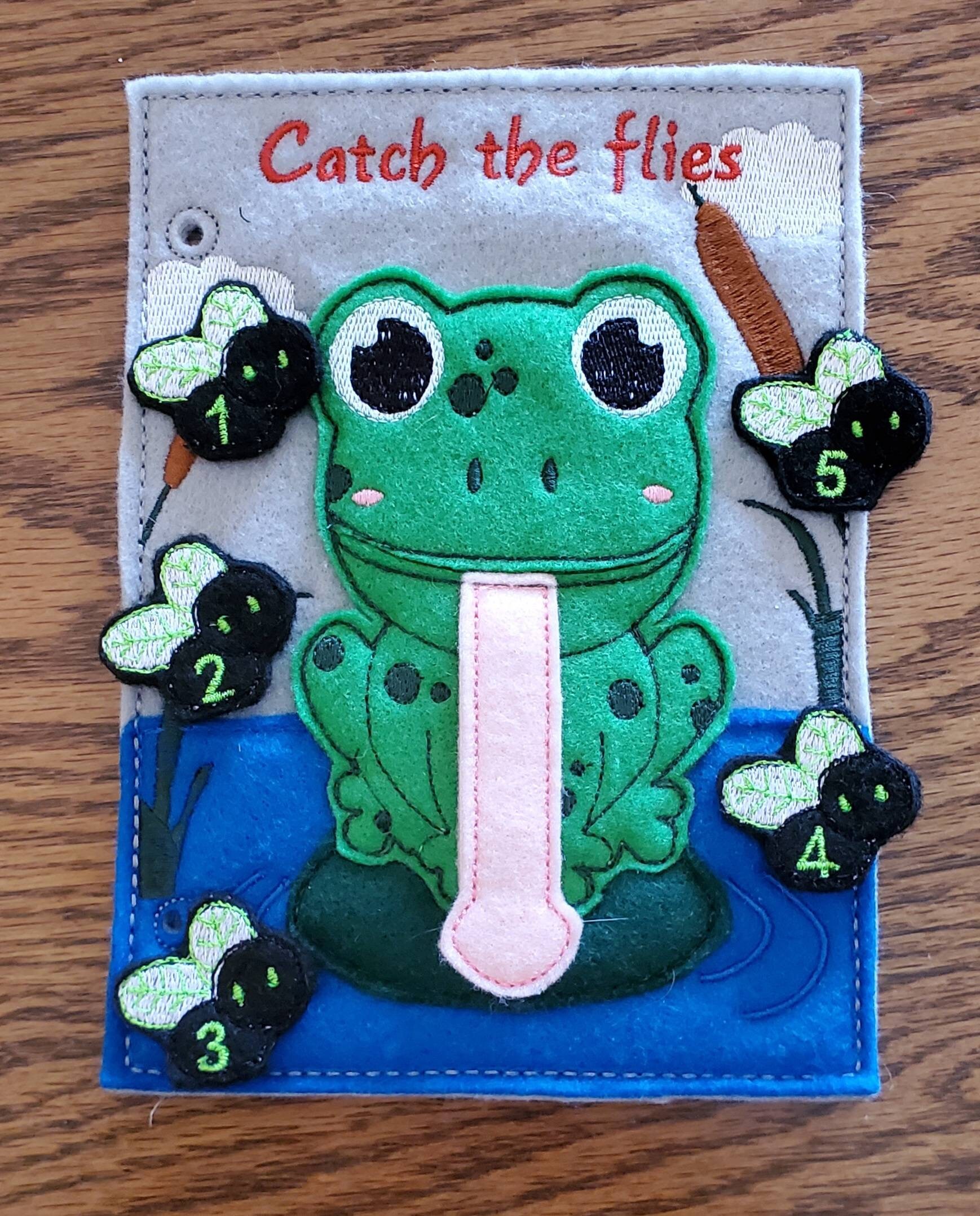 Frog catching flies quiet book page (Basic)