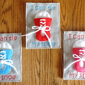I can tie my shoes quiet book page (Basic)