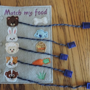 Match my food Quiet book page (Basic)