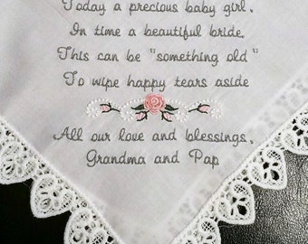 Personalized Embroidered Christening/Baptism Handkerchief