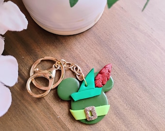 Mickey Shaped Purse Charm / zipper Pull /  magical themed purse charm / Robin Hood Peter Pan keychain / Theme Park keychain
