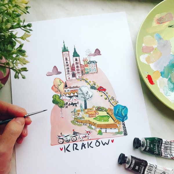 Kraków - Original Travel Illustration