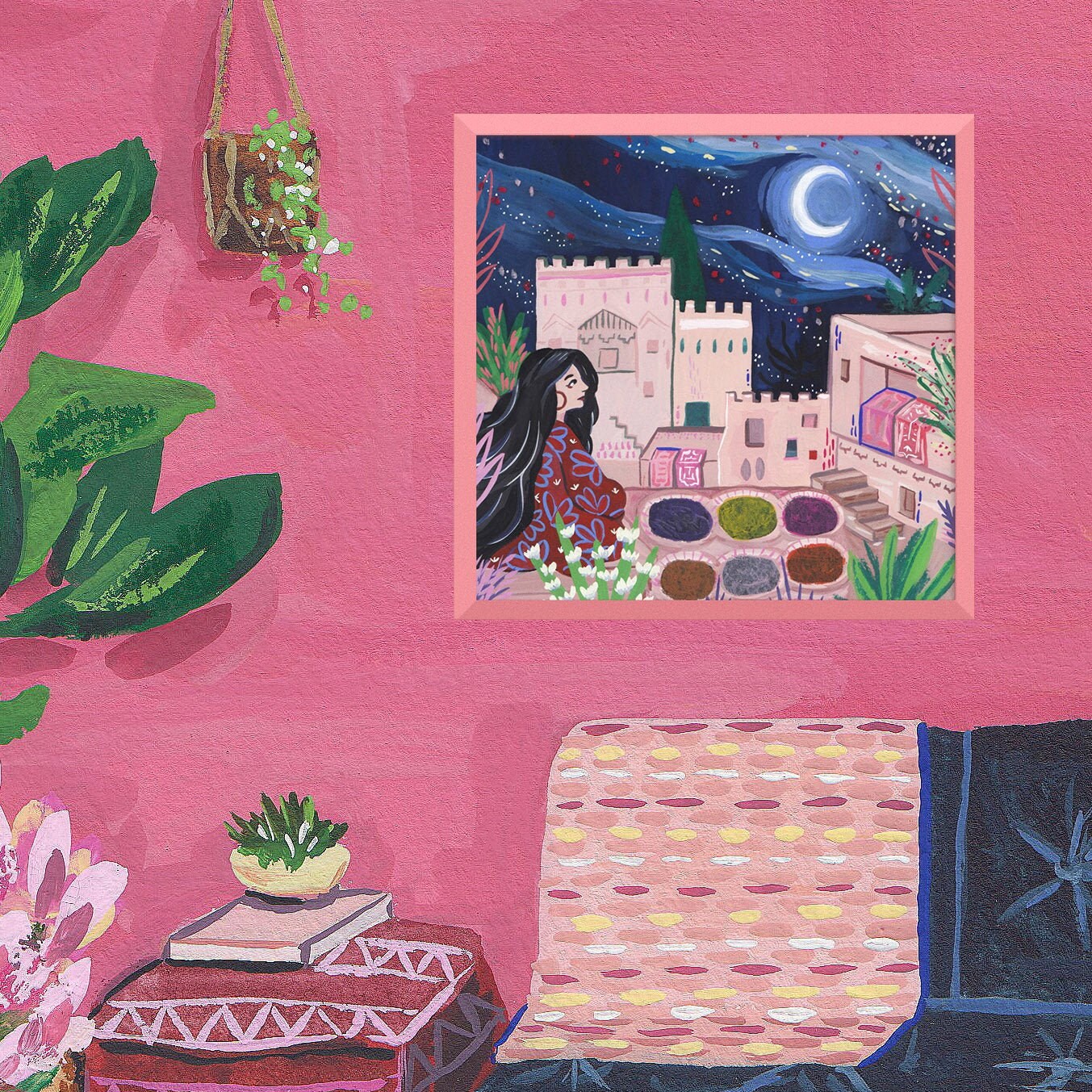 Nuit Marocaine - Art Print Illustration de Voyage