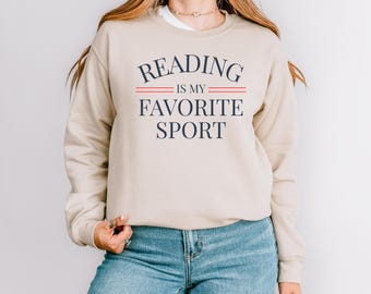 Reading Is My Favorite Sport Sweatshirt Vintage Book Lover Gift Reader Apparel