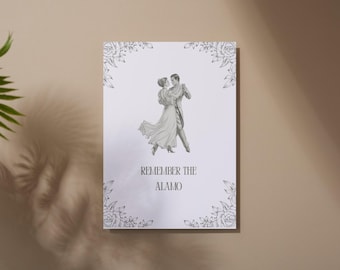Emma M Lion Victorian Print Remember the Alamo Quote (Digital Download)