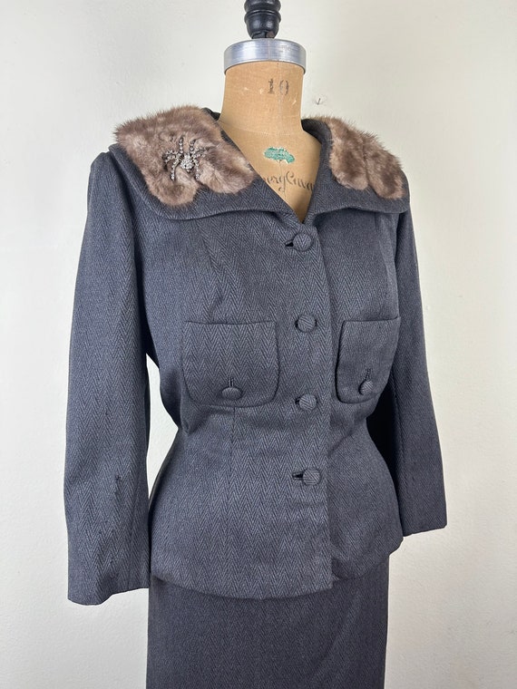 Vintage 1950s 50s 1940s 40s Don Loper Herringbone… - image 3