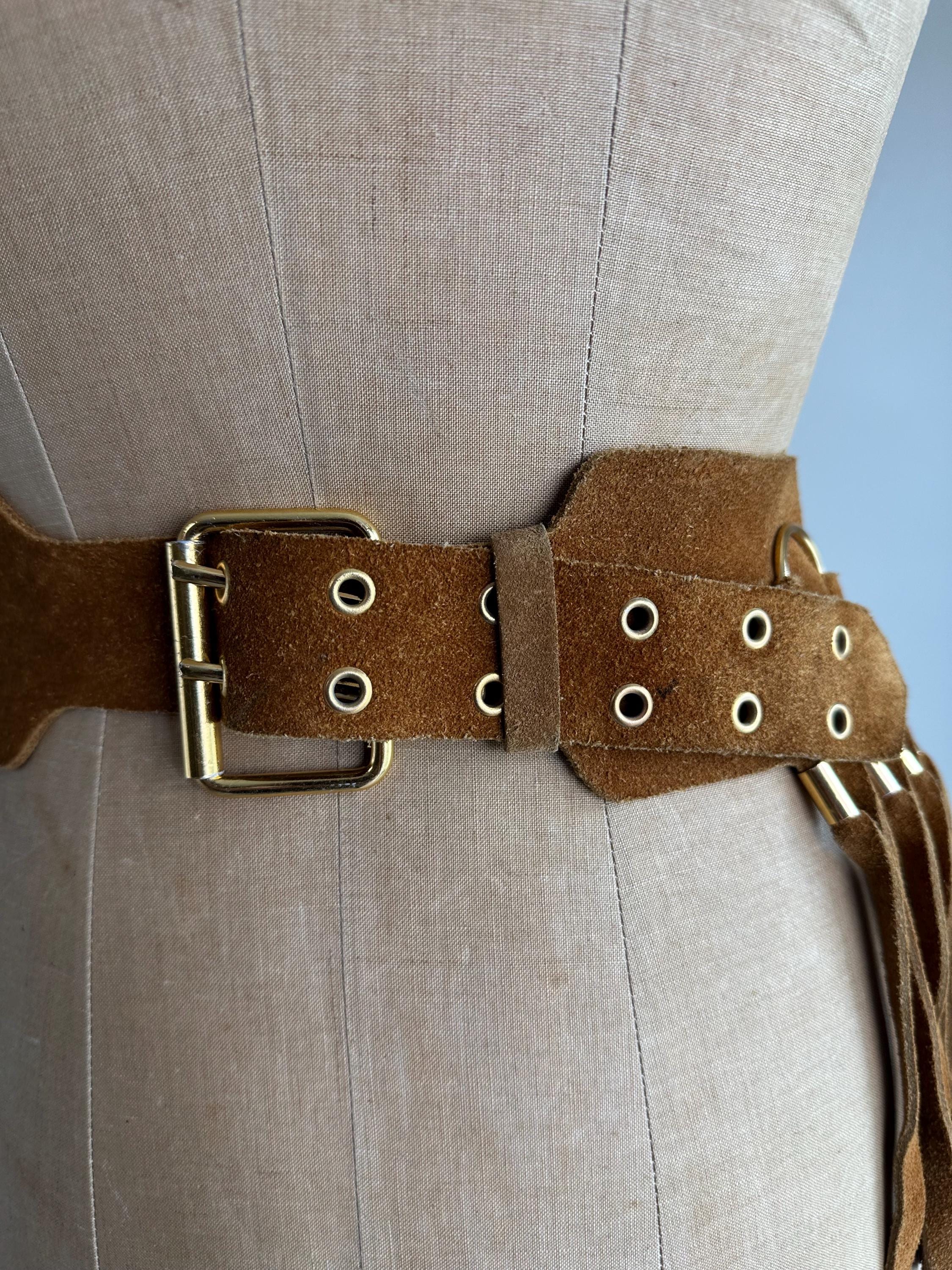 70s Rocker Belt Vintage 1970’s 70’s Light Brown Suede Fringed Belt Hippie Belt - Etsy