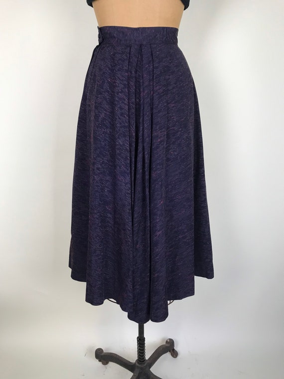 1950s 50s Purple and Pink Rayon Faille Skirt - image 2