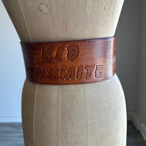 Vintage weight hip belt Milageto Leather Wide Waist Belt, Elastic Stretch Cinch  main image 3