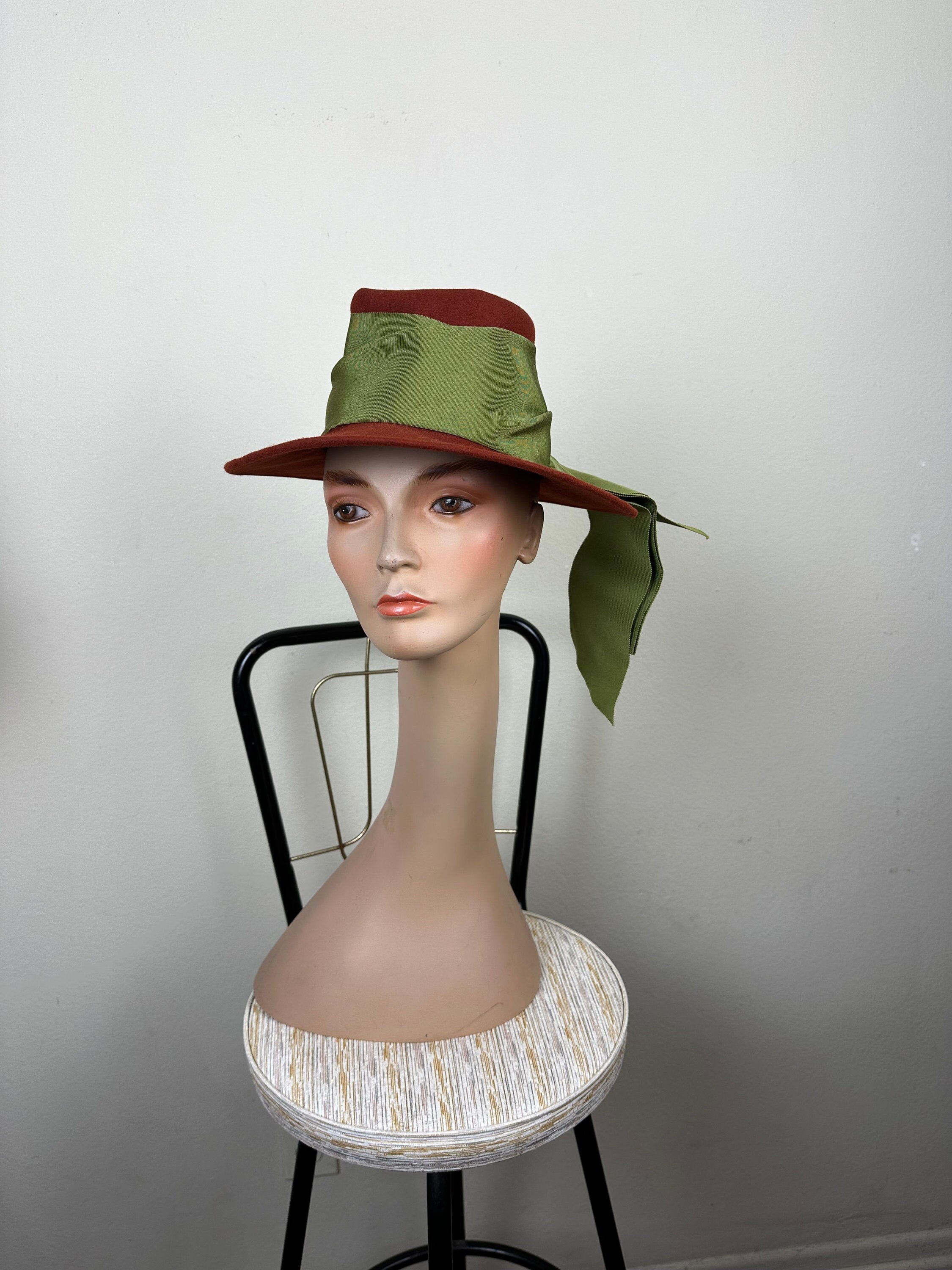 Vintage 1940s 40s Keneth Hopkins Wool Felt Hat With Ribbon Trim - Etsy