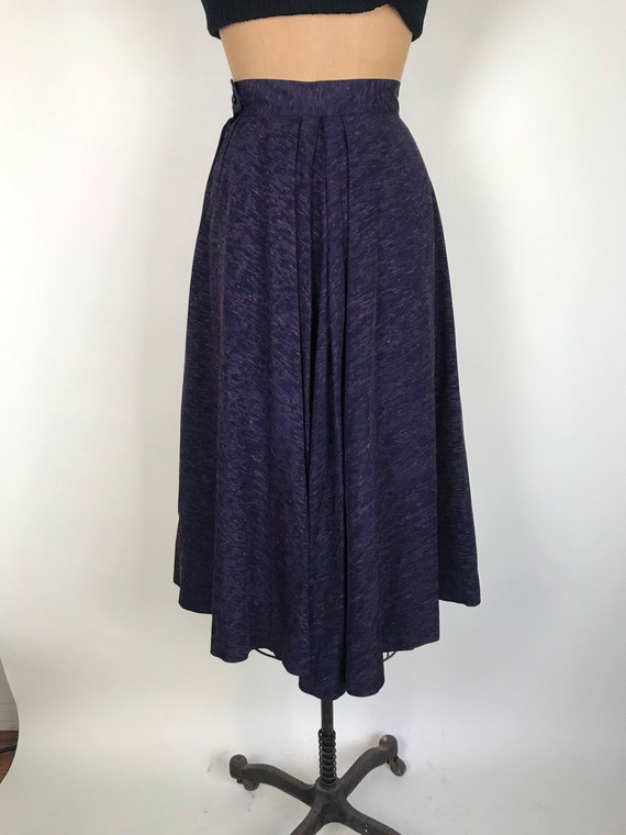 1950s 50s Purple and Pink Rayon Faille Skirt - image 6