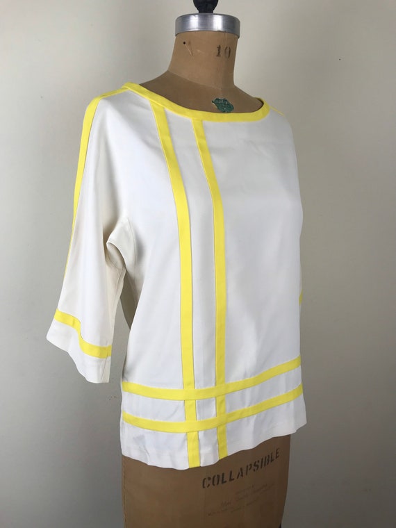 Vintage 1960s 60s color block blouse - image 2